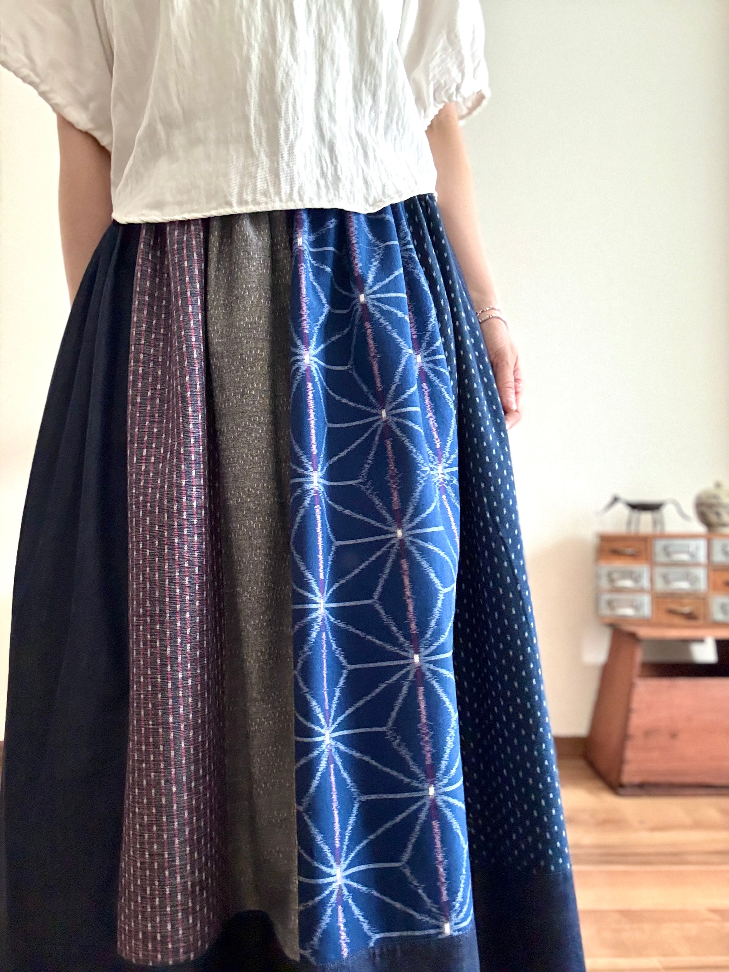5月限定〈絣スカート〉麻の葉