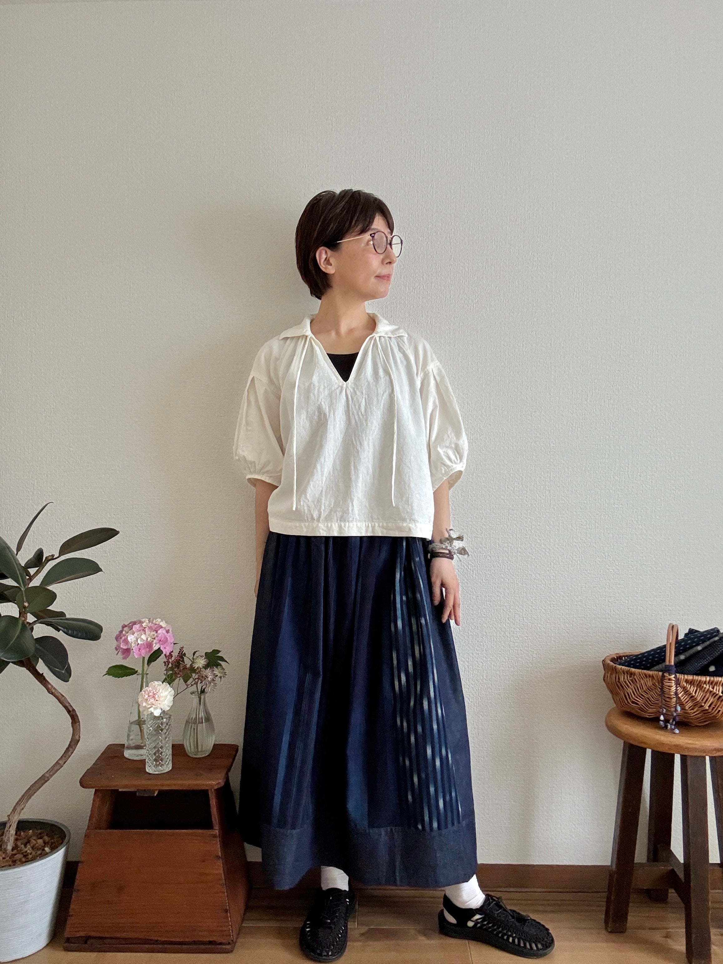 〈絣スカート〉藍のグラデーションスペシャル