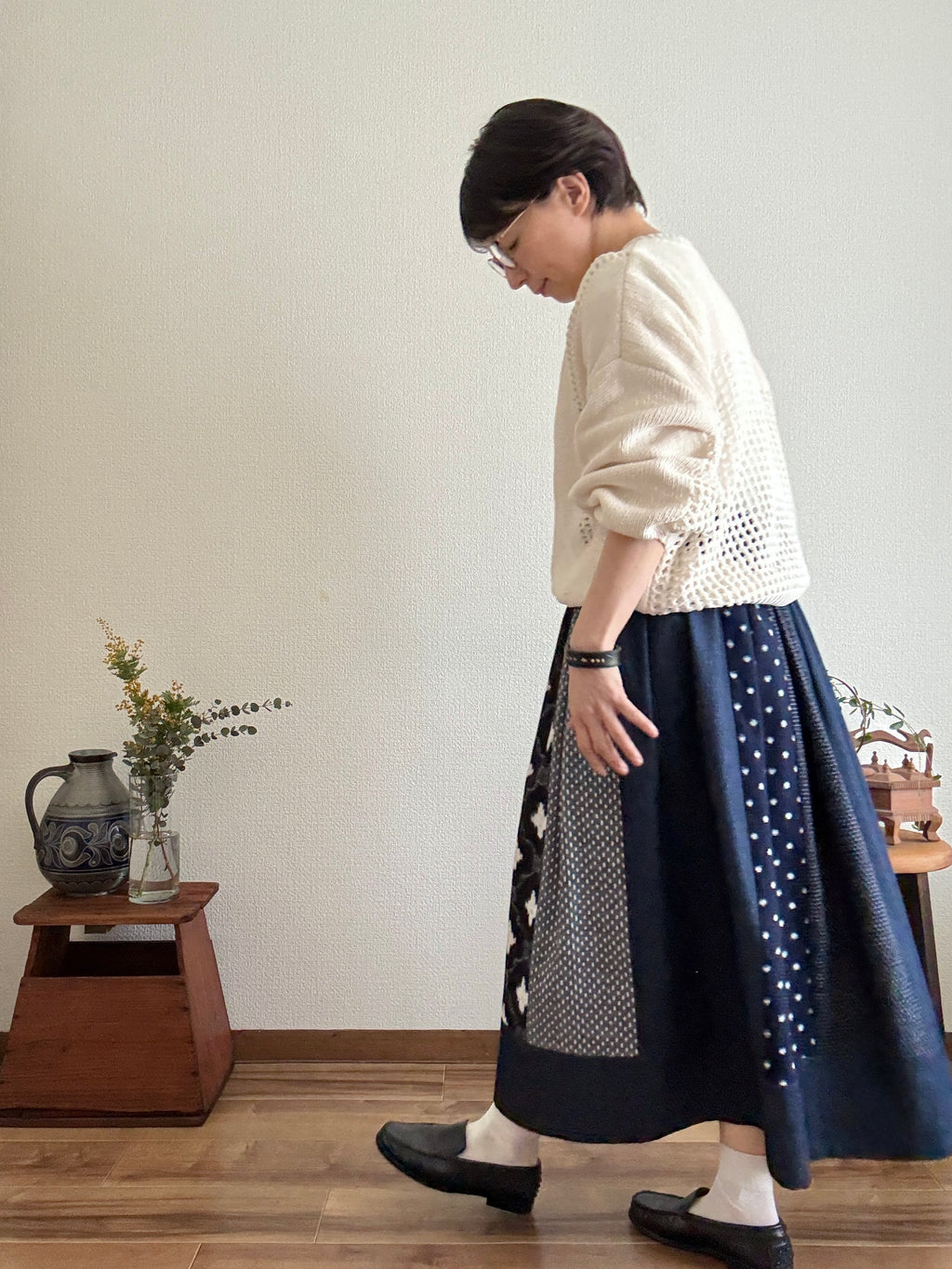 〈絣スカート〉花十字