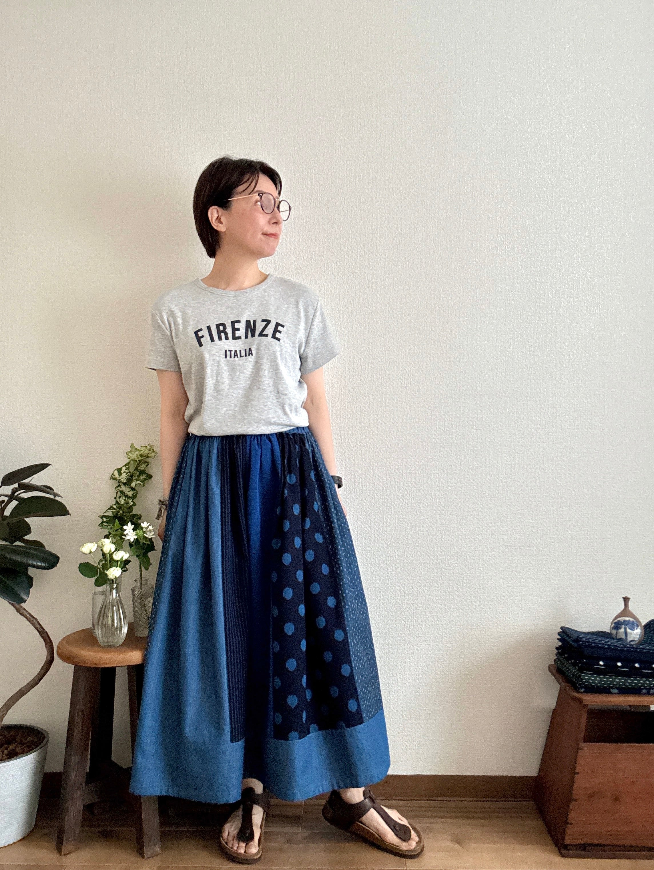 〈絣スカート〉晴丸さんと縞しまの爽やかさん